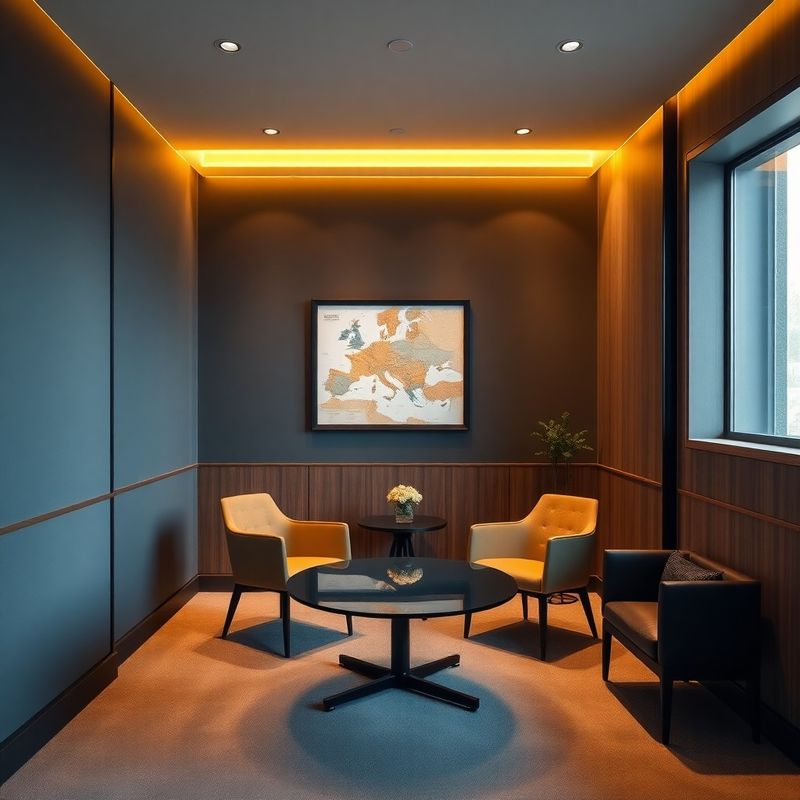 Interiorul biroului GrowthStudio din Timișoara, cu tonuri de gri-ardezie și lambriuri din stejar